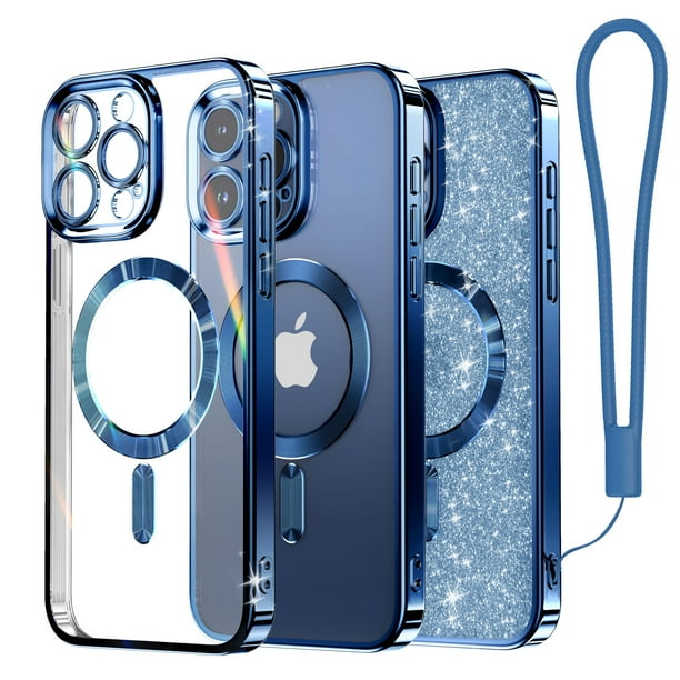 Funda Meifigno para iPhone 15 Pro Max con MagSafe, Correa con Brillos para Tarjetas