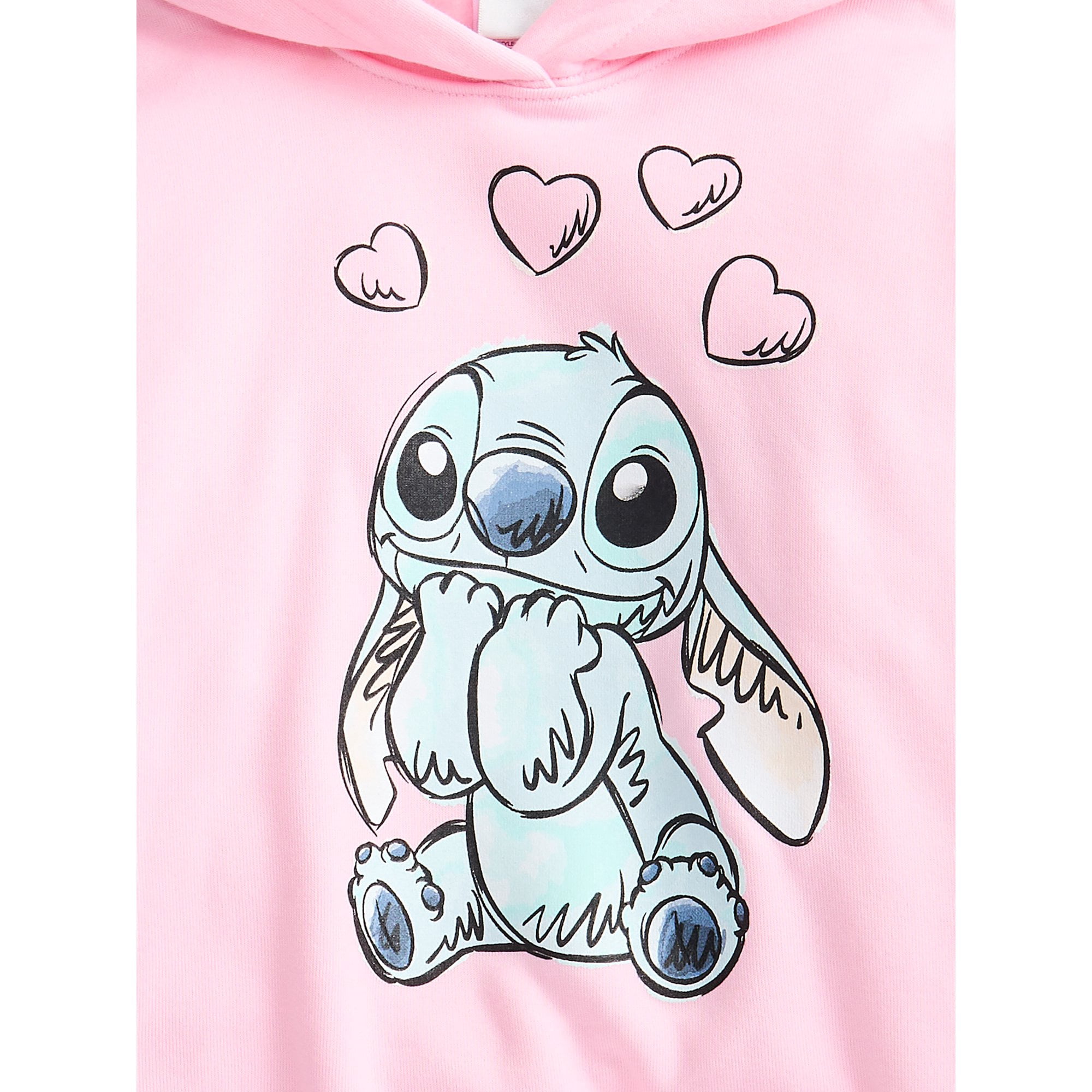 Disney Stitch Girls Graphic Pullover Hoodie with Long Sleeves, Sizes XS-XL