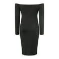 thumbnail image 5 of Lispipm Women's Off Shoulder Dress Maternity Long Sleeve Bodycon Dress Summer Stretchy Midi Dresses for Shopping Travel Black XXL, 5 of 8