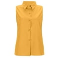 thumbnail image 5 of Womens Tops Dressy T Shirts Sleeveless Button Down Solid Loose V Neck Tank Work Womens Work Tops,Yellow,S, 5 of 8