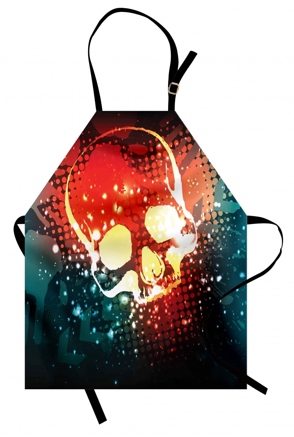 Skull Apron Digital Grunge Display over Computer Art Stylized ...