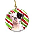 thumbnail image 1 of Cooper Candy Stripe Boxer Christmas Ceramic Ornament, 1 of 1
