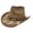 Brown, variant on Straw Cowboy Hat For Women And Men With Shape It Brim Western Cowboy Hat