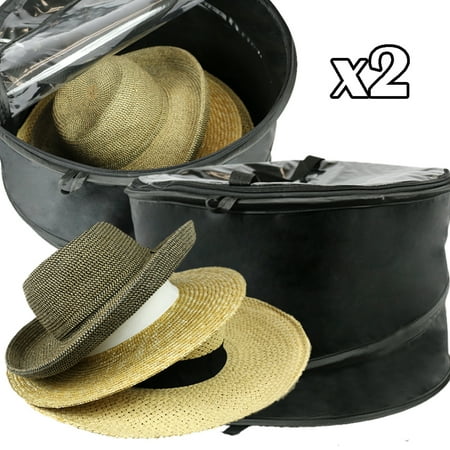 Set Of 2 The Elixir Deco Premium Hat Pop Up Bag Dust Cover Organizer Storage Round Box