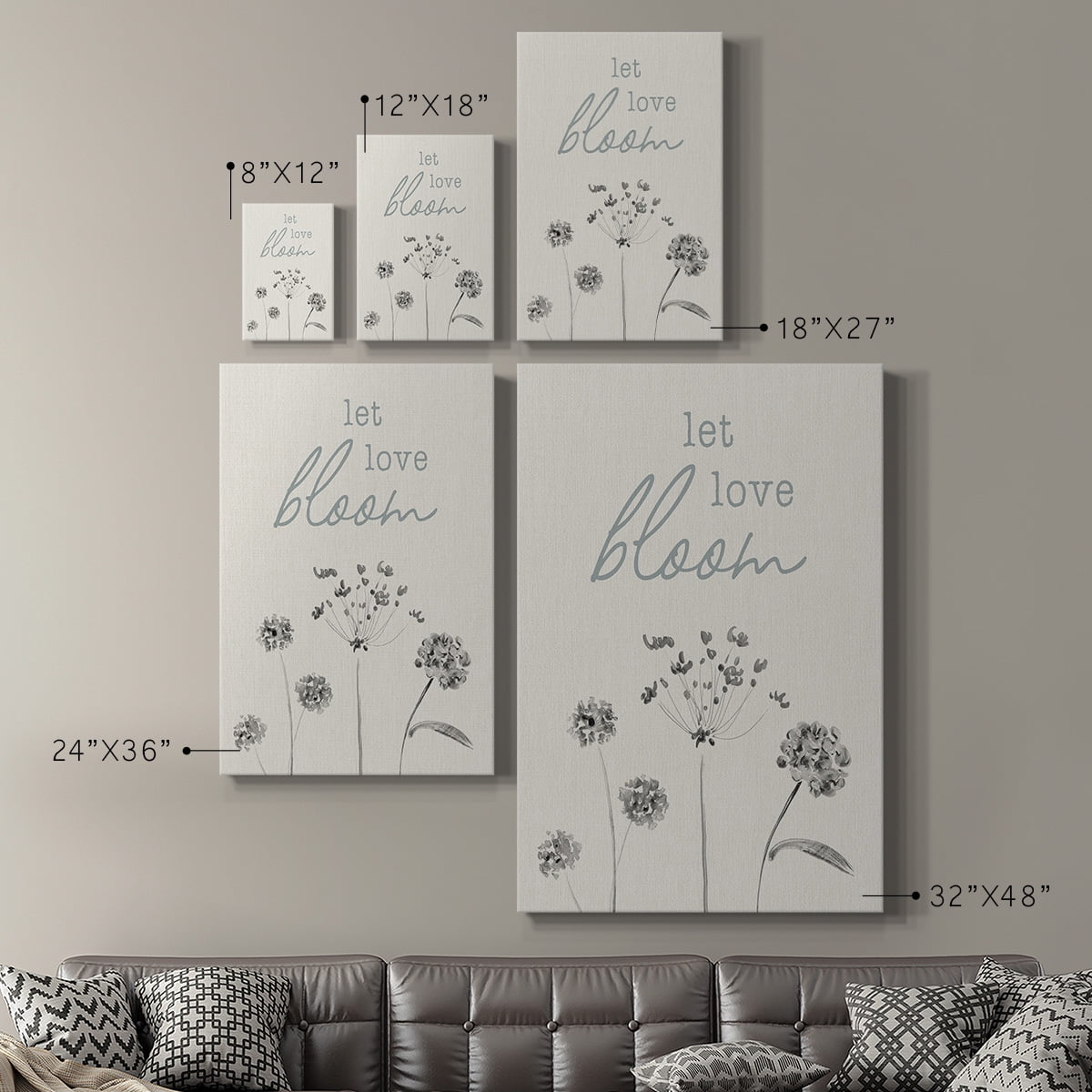 Let Love Bloom Premium Gallery Wrapped Canvas - Ready to Hang