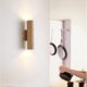 thumbnail image 3 of Rotatable light direction LED atmosphere light wall lamp simple solid wood wall lamp wood color Nordic creative bedroom bedside living room TV backgro, 3 of 3