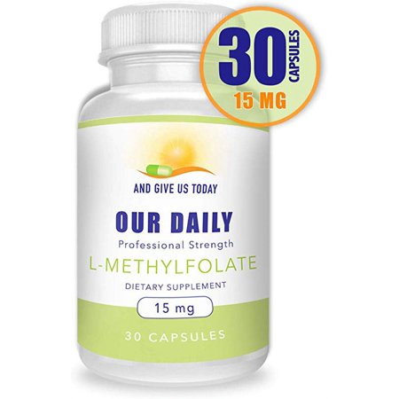 L-Methylfolate 15 mg / 15000 mcg Maximum Strength Active Folate, 5-MTHF, Filler Free, Gluten Free, NON-GMO, Vegetarian Capsules 30 Count (1 Month Supply)