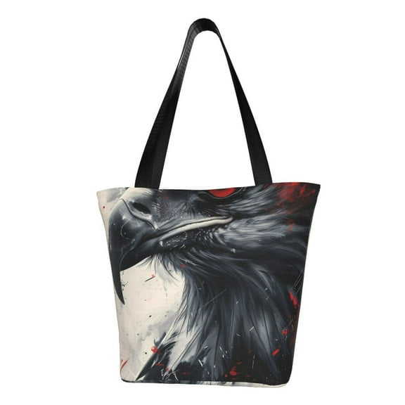 Honeii Red Black Ink Style Bald Eagle Print Women Top Handle Satchel Handbags,Fashion Handbag,Messenger Tote Bag Purse for Women,Shoulder Bag Handbag for Travel, Work