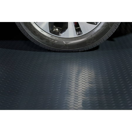G-Floor 75 Mil Diamond Tread 7.5' x 17' Slate Grey Garage Flooring Cover/Protector