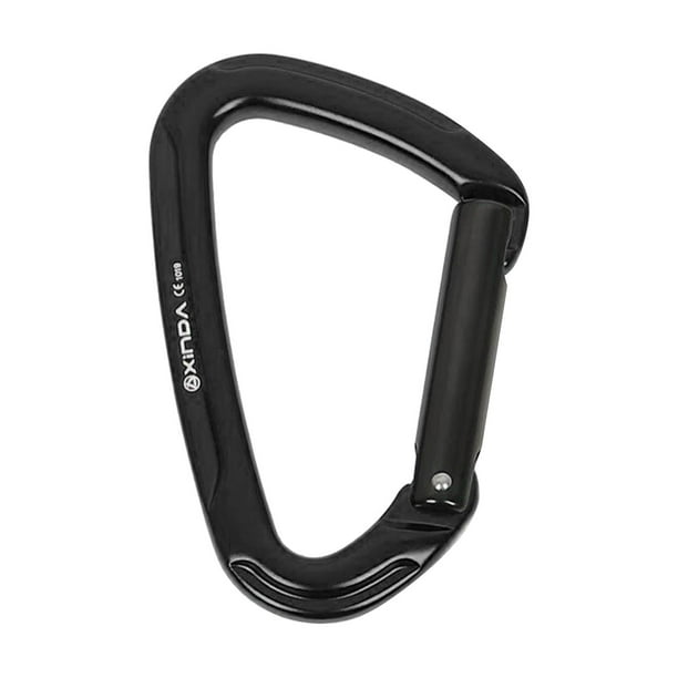 Mosquetón de Aluminio Cola Hebillas 25KN D- con Resorte Snap Negro