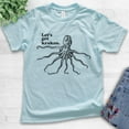 thumbnail image 2 of Kids Let's Get Kraken T-shirt, Youth Kids Boy Girl T-Shirt, Animal Pun T-shirt, Funny Giant Octopus Squid Shirt, Light Blue, X-Small, 2 of 4