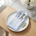 thumbnail image 4 of Unique Bargains 12Pcs Cotton Washable Reusable Events Cloth Napkins Sky Blue 16x16inch, 4 of 6