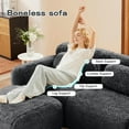 thumbnail image 3 of 114.7”Boneless Cloud Couches, Soft Fluffy Plush Fabric, Modular Sectional L Shaped Sofa Couch with Ottoman, 3-Seater Dark Gray Couches, Comfy Sofa for Living Room, 3 of 9