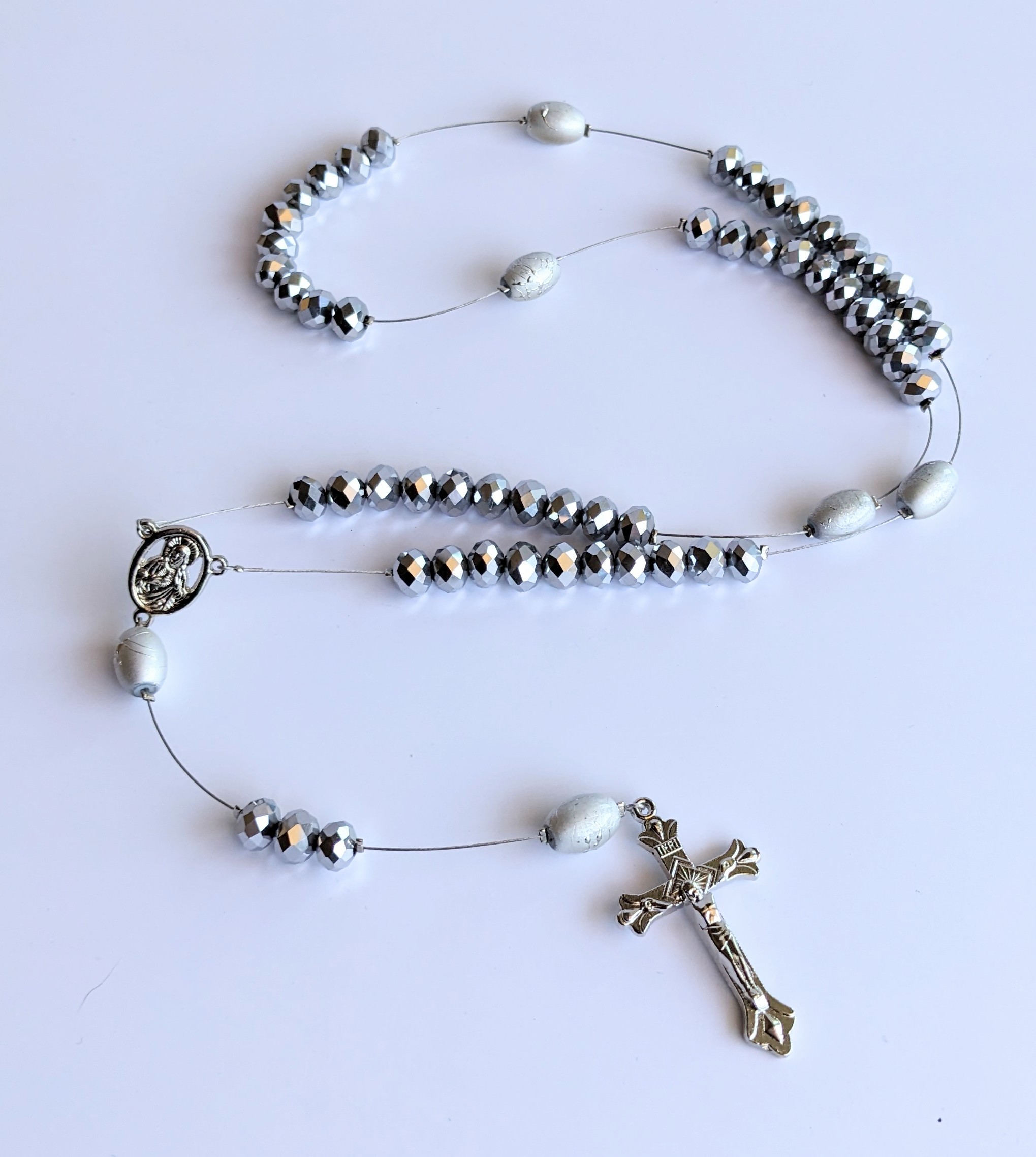 Rosary Kit, Silver Catholic Prayer Beading Kit, First Communion Gift For  Kids, Rosary Necklace Making Supplies, 1 kit 