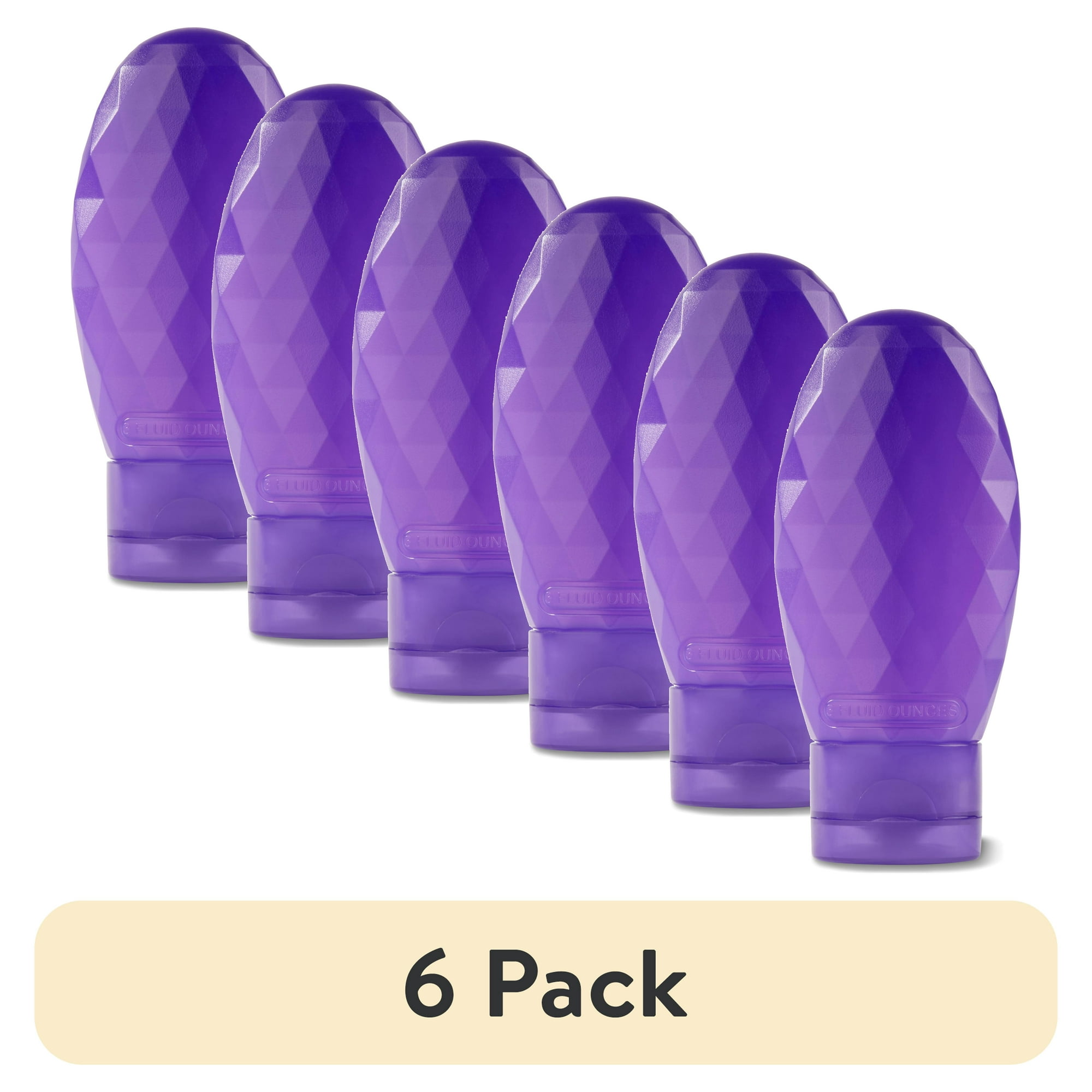 (6 pack) Equate Travel Tube for Toiletries, Color May Vary, 3 fl oz