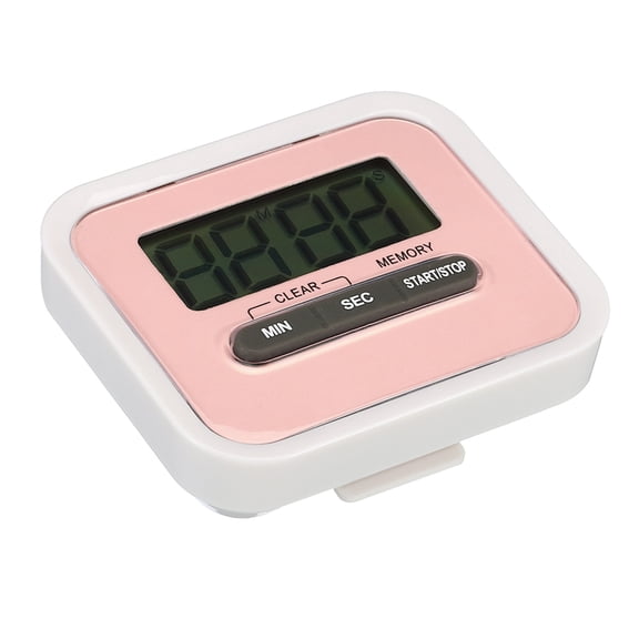 Uxcell Digital Timer, Small Count Down/ UP Clock  with Magnetic, Big LCD Display Kitchen Timer Pink