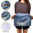 thumbnail image 3 of Yayeee Canvas Storage Basket with Handles for Shelves Fabric Bins Closet Organizer, Night Floating Whale, 3 of 8