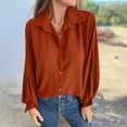 thumbnail image 2 of Womens Button Down Shirts Long Sleeve Plus Size Puff Sleeves Shirt Casual Loose Fall and Winter T Shirt Lapel Tops, 2 of 6