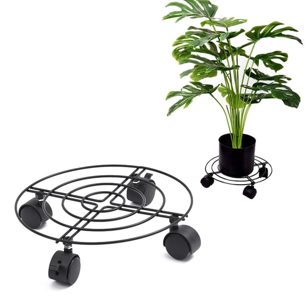 Carrito para plantas con rueda giratoria extraíble de 360°, soporte cuadrado con base de rodillo para plantas, resistente, 50 kg, planta en maceta para interiores y exteriores