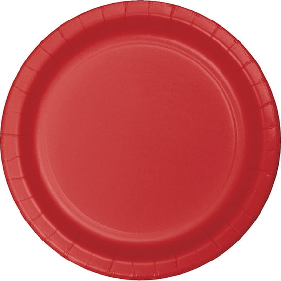 96/Case Bulk Classic Red Value Friendly Dessert Plates