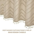 thumbnail image 3 of Boho Shower Curtain,White Tassel Woven Fabric,Modern Minimalist,for Bathroom Hotel,72 x 72 inch, 3 of 8