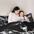 thumbnail image 5 of Castle Fairy Abstract Skeleton Skull Twin Comforter Sets,Flying Butterfly Bedding Set, 5 of 8