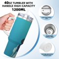 thumbnail image 4 of Taza de hielo Ariel de 40 oz con asa, taza aislada duradera que mantiene las bebidas calientes o frías, para deportes al aire libre, fitness, gran capacidad, talla única., 4 of 8