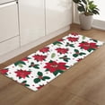 thumbnail image 5 of Kitchen Rugs and Mats Set of 1 Christmas Theme Red Flowers and Berry Kitchen Sink Mat,Non-Slip Area Runner Rug,Washable Floor Mat for Home Dining Room Office 15"x47", 5 of 6