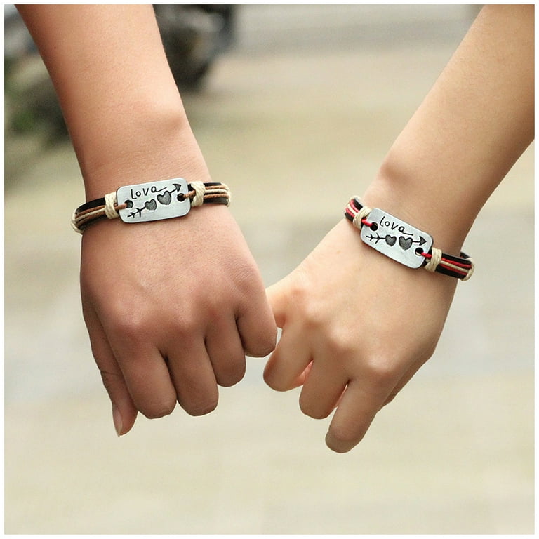Couples leather deals bracelet set