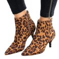 thumbnail image 1 of Women's Zip Low Kitten Heel Ankle Booties Pointed Toe Boots Shoes, 1 of 3