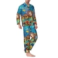 thumbnail image 2 of Fotbe Sea World Pattern Long Sleeve Pajama Set for Men,Sleepwear Set,2-piece Loungewear Set,Soft PJs Comfy Nightwear with Pockets-Medium, 2 of 7