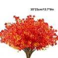 thumbnail image 2 of 7 Forks Artificial Fall Flowers No Fade Faux Autumn Plants, Fake Indoor Outdoor Greenery for Thanksgiving Christmas Wedding Party Home Garden Fireplace Décor (Red), 2 of 7
