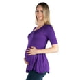 thumbnail image 2 of 24seven Comfort Apparel Elbow Sleeve Maternity Swing Tunic Top, 2 of 4