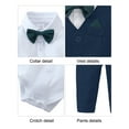 thumbnail image 5 of CARETOO Baby Boy Clothes Toddler Boy Outfits 4PC Gentleman Dress Romper Vest Pants Bow Tie Suit Set, 5 of 5