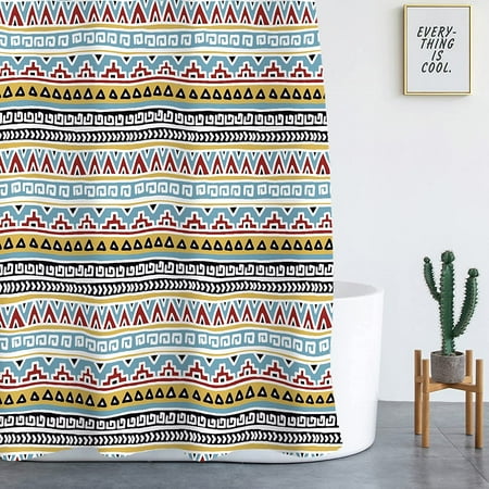 Netsengdesign Bohemian Striped Shower Curtain Indian Indigenous Style Colorful Stripes Fabric Curtains For Home Bathroom Decor Tapestry Canada Colorful Stripes Fabric Shower Curtains, Tapestry Style Shower Curtain