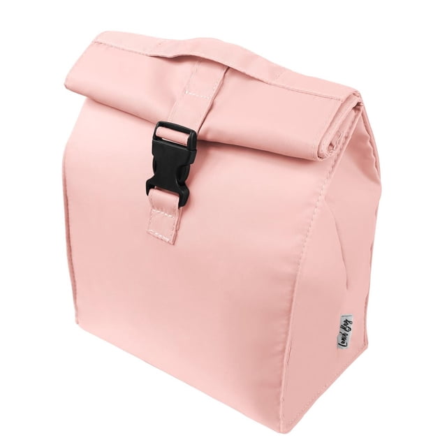 Lonchera con interior metalizado enrollable-Melo rosa 22 x 26.5 x 13