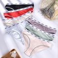 thumbnail image 4 of opolski Women Underpants Seamless Solid Color Soft Breathable Low Waist Moisture-wicking Elastic Anti-septic Butt-lifted Lady Briefs Sports Panties, 4 of 8