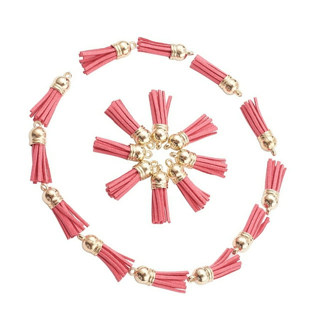 relayinert 100pcs/set Tassel For Keychain Versatile Fringe Accessories For Any Occasion pink-Gold 1Set