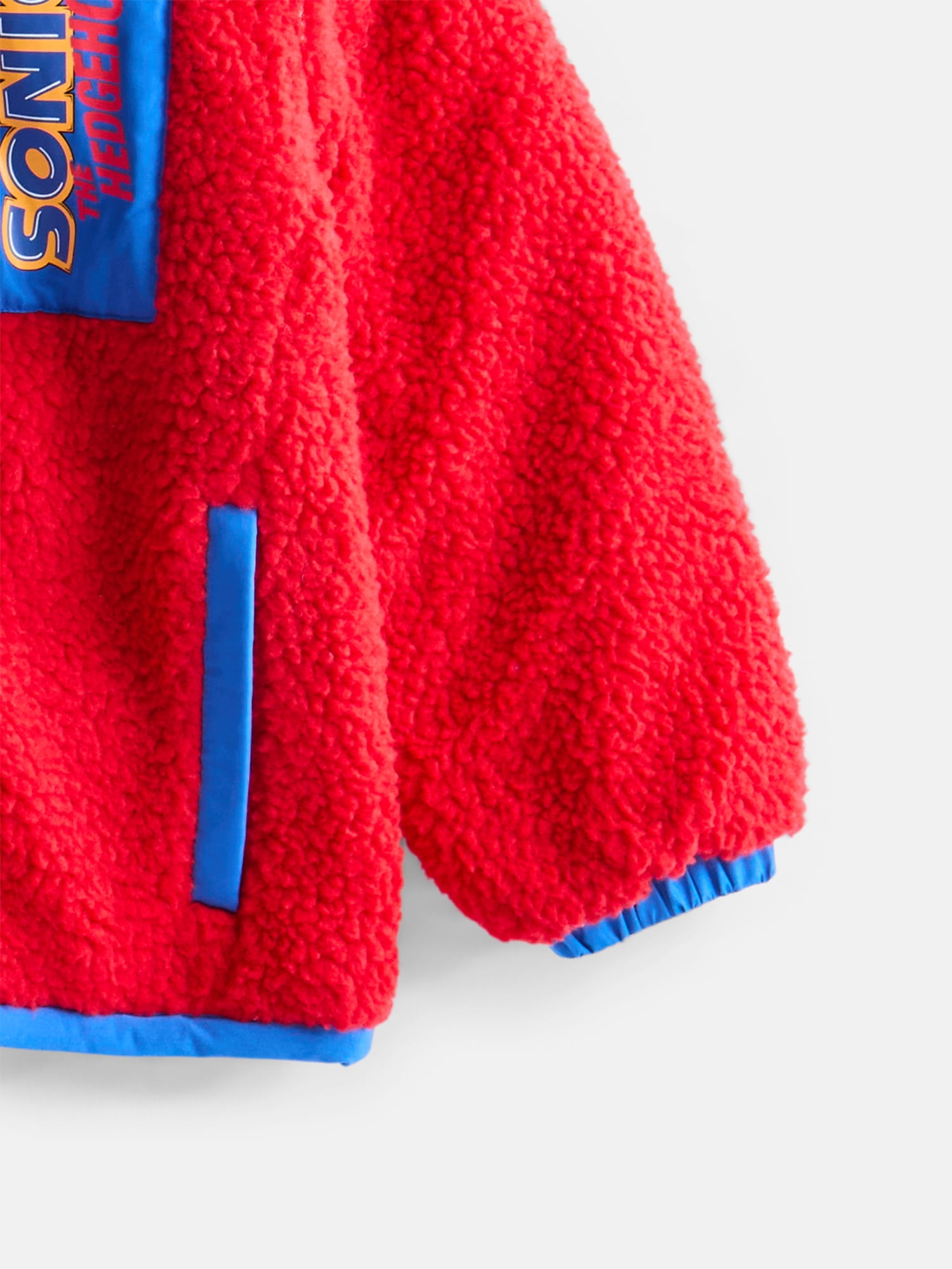 Sonic the Hedgehog Boys’ Faux Shearling Jacket with Hood, Sizes XS-XL