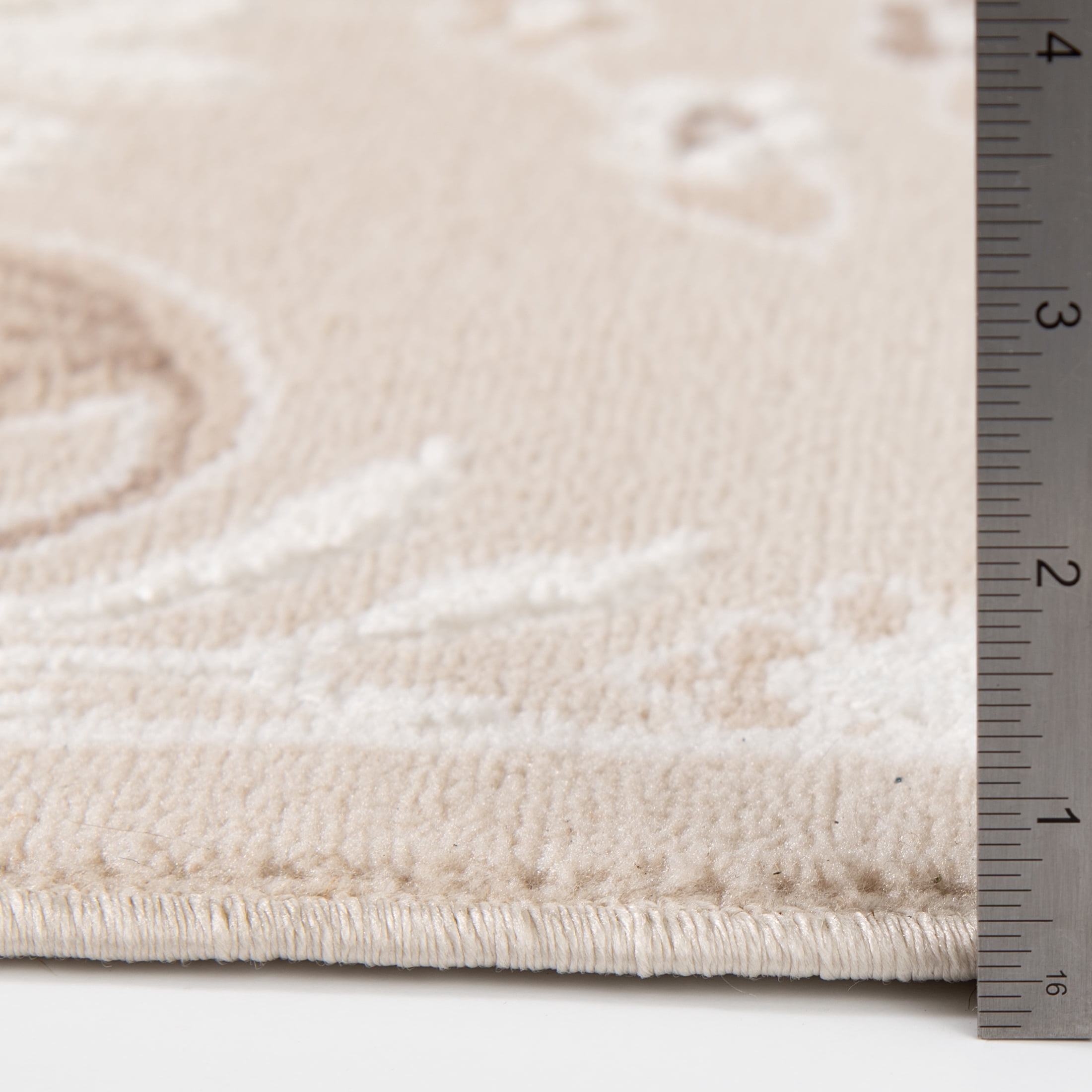 Mainstays Neutral Sculpted Floral Indoor Area Rug, 5'x7'