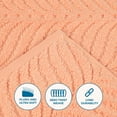 thumbnail image 3 of Superior Chevron 3-Piece Zero Twist Cotton Towel Set, Plush and Ulta Soft Towels, Peach, 3 of 10