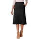 thumbnail image 1 of Falda Midi Casual de Ante Sintético para Mujer Inspire Chic con Cintura Alta en A Color Negro, 1 of 6