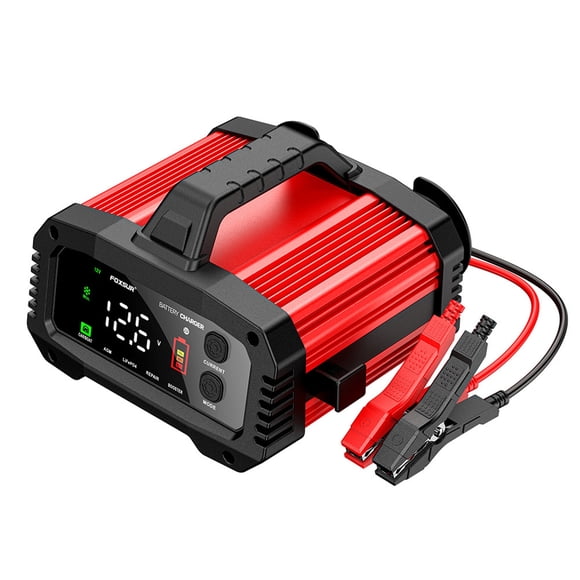 FOXSUR, 25a Coque Intelligente avec Voiture Intelligente 24v/15a avec Batterie en Option 12v/25a 24v/15a Batterie Portable en Alliage d'Aluminium Coque en Alliage de Batterie Courant en Option avec Coque de Fonction et Fer
