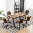 thumbnail image 5 of Roundhill Furniture Aryven Industrial 7-Piece Dining Set, Rustic Dark Pine / Antique Brown, 5 of 14