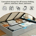 thumbnail image 2 of King Bed Frame with Storage, Upholstered Platform Bed with Lift up System, Linen Fabric Wingback Headboard, Wood Slats Support, Easy Assembly, No Box Spring Needed, Gray, 2 of 11