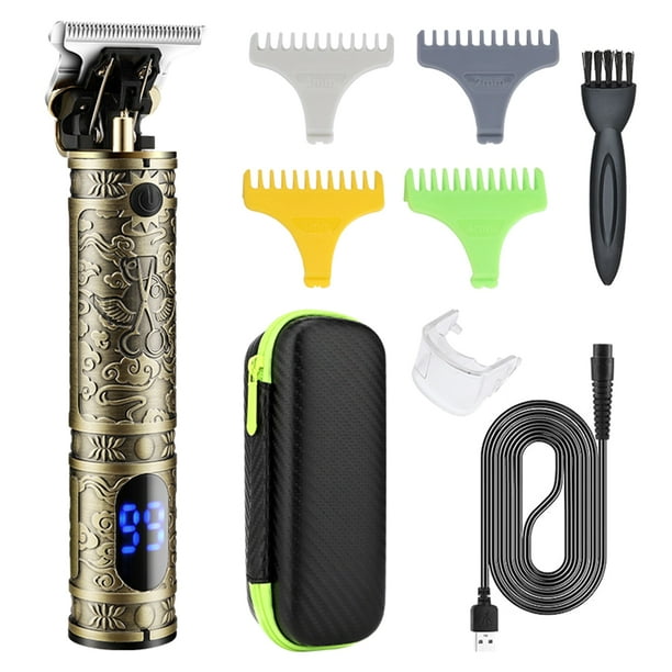 Kit de máquina de corte de pelo de peluquero inalámbrico para hombres, recortadora de barba, corte d Tomshoo Cortapelos