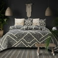 thumbnail image 5 of LR Home Geometric Cotton Tufted Washable/Lightweight Coverlets, King, Gray, 5 of 8