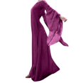 thumbnail image 1 of Robe Classique Victorienne Élégante Renaissance Médiévale Col Rond Manches Évasées Princesse Noble Robe Maxi Ample - Violet / 5TG / États-Unis, 1 of 8