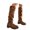 Brown, variant on British Style Fold Over Flat Sole Tall Riding Boots Knee High Winter Fashion Boots Black 39