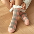 thumbnail image 6 of Mifelio Socks for Women, Women's Plaid Floor Socks Thicken Warm Sleeping Socks Slippers Fuzzy Socks Womens Socks Pink, 6 of 6